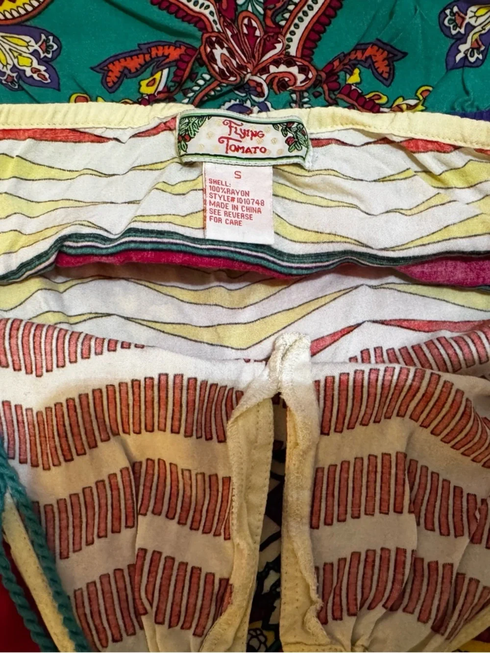 Flying Tomato Red & Green Printed Boho Maxi Skirt - Picture 5 of 5